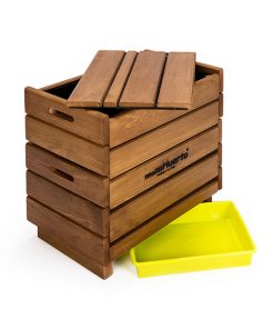 wormenkrukje van hout vooraanzicht